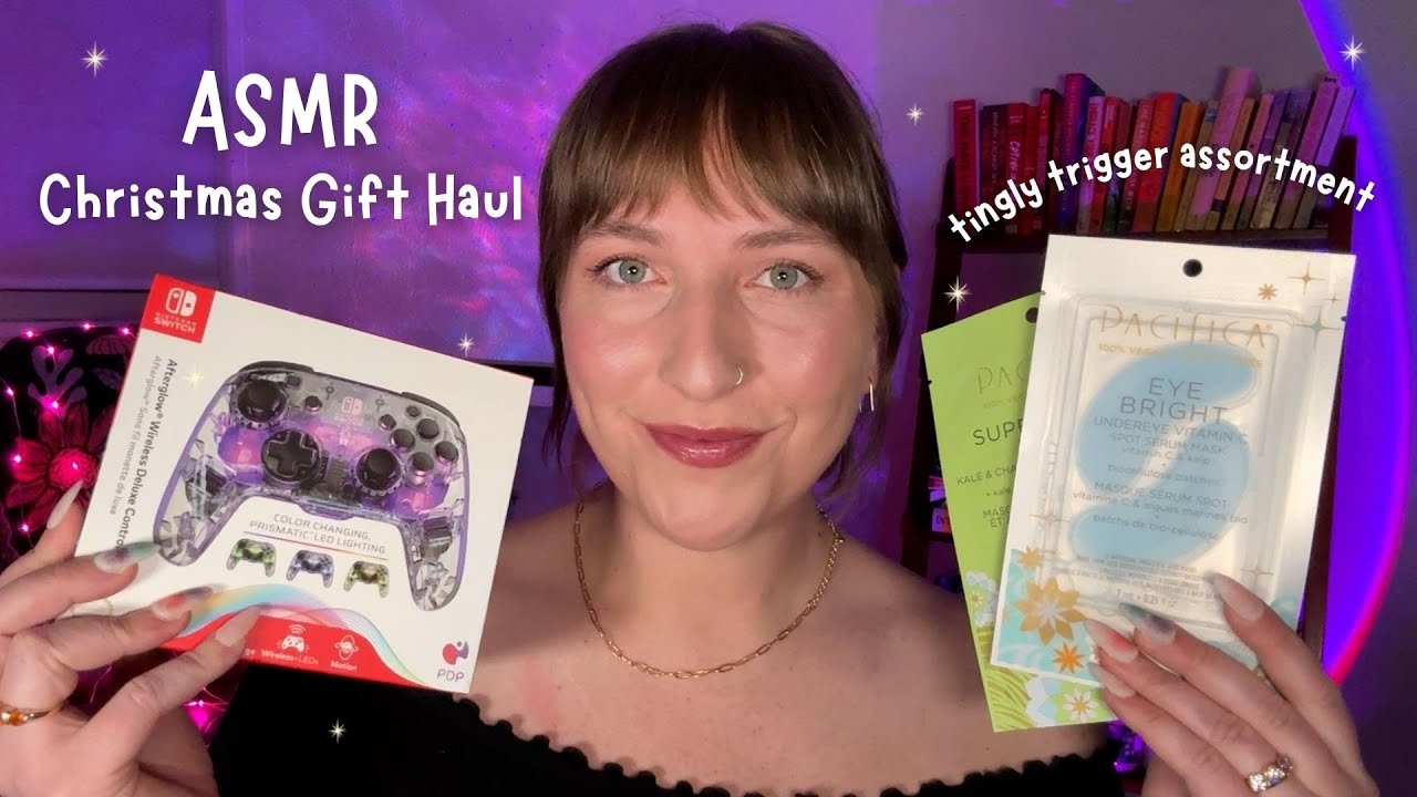 ASMR ~ ЧТО МНЕ ПОДАРИЛИ НА РОЖДЕСТВО 2024 🎁 Игры, уход за кожей и многое другое ✨ Набор триггеров...