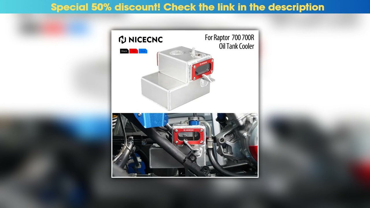 Deal ATV Oil Tank Cooler Two Transparent Windows For Yamaha Raptor 700 700R 6061 Aluminum And PC #1