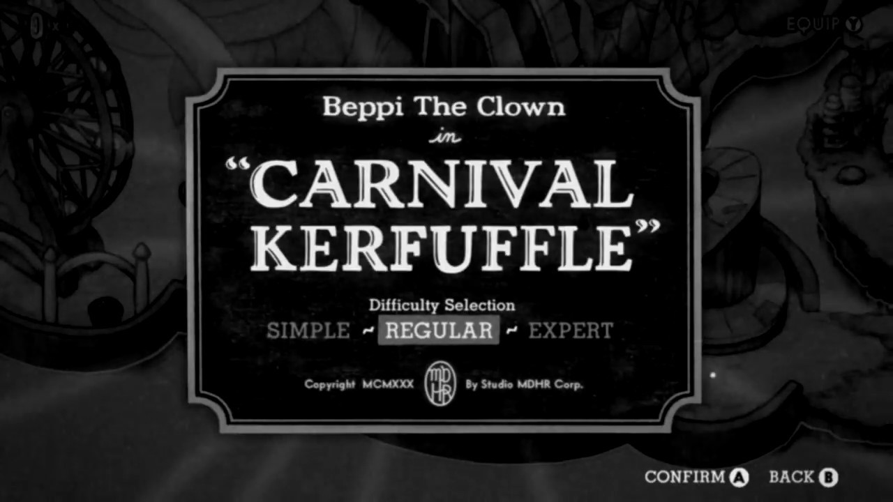 Cuphead Boss ~ Beppi The Clown In Carnival Kerfuffle [Black And White Filter + Vintage sound]
