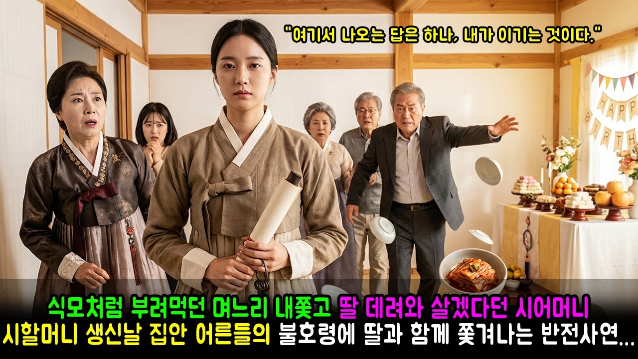 식모처럼 부려먹던 며느리 내쫓고 딸 데려와 살겠다던 시어머니, 시할머니 생신날 집안 어른들의 불호령에 딸과 함께 쫓겨나는 반전사연... | 반전사연 | 감동사연 | 노후사연