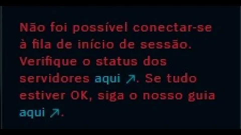 Não foi possível conectar a fila de login League of Legends?