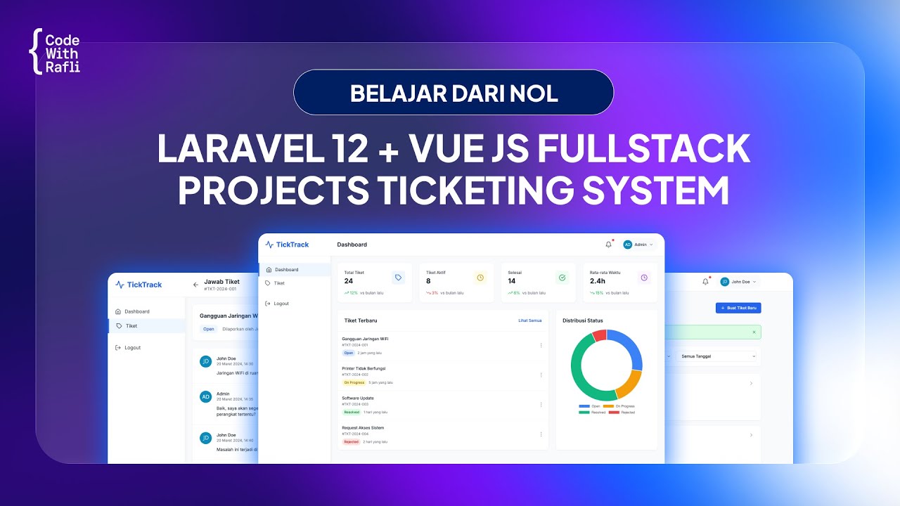 Laravel 12 + Vue Js Fullstack Project: Ticketing System Dari Nol! - YouTube