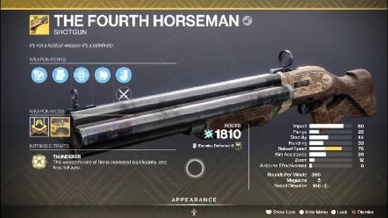 The Fourth Horseman Exotic Weapon & Catalyst – Destiny 2