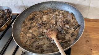 Mushroom with beef fillets,meat ,cooking ,homemade,قلاية فطر مع لحمة ،لحمة ،طبخ ،طبيخ ،اكلات ،طبيخ