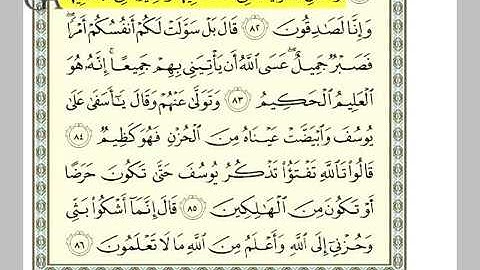 سورة يوسف من الاية 82 إلى 86 بصوت الحصري والعفاسي (21)