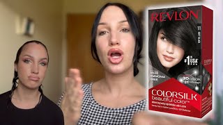 I USED THE CHEAPEST BLACK BOX DYE I COULD FIND| REVLON COLORSILK SOFT BLACK screenshot 5
