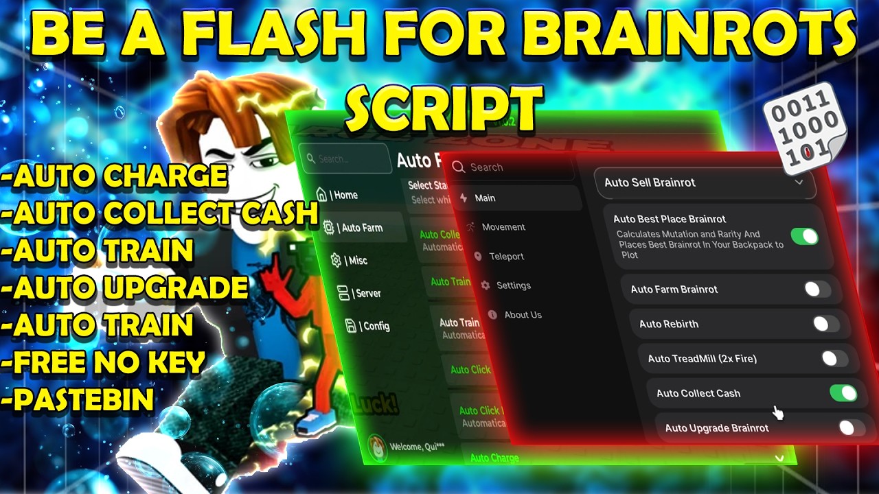 [TRINITY] BE A FLASH FOR BRAINROTS SCRIPT OP 2026 PASTEBIN 😱 AUTO ...