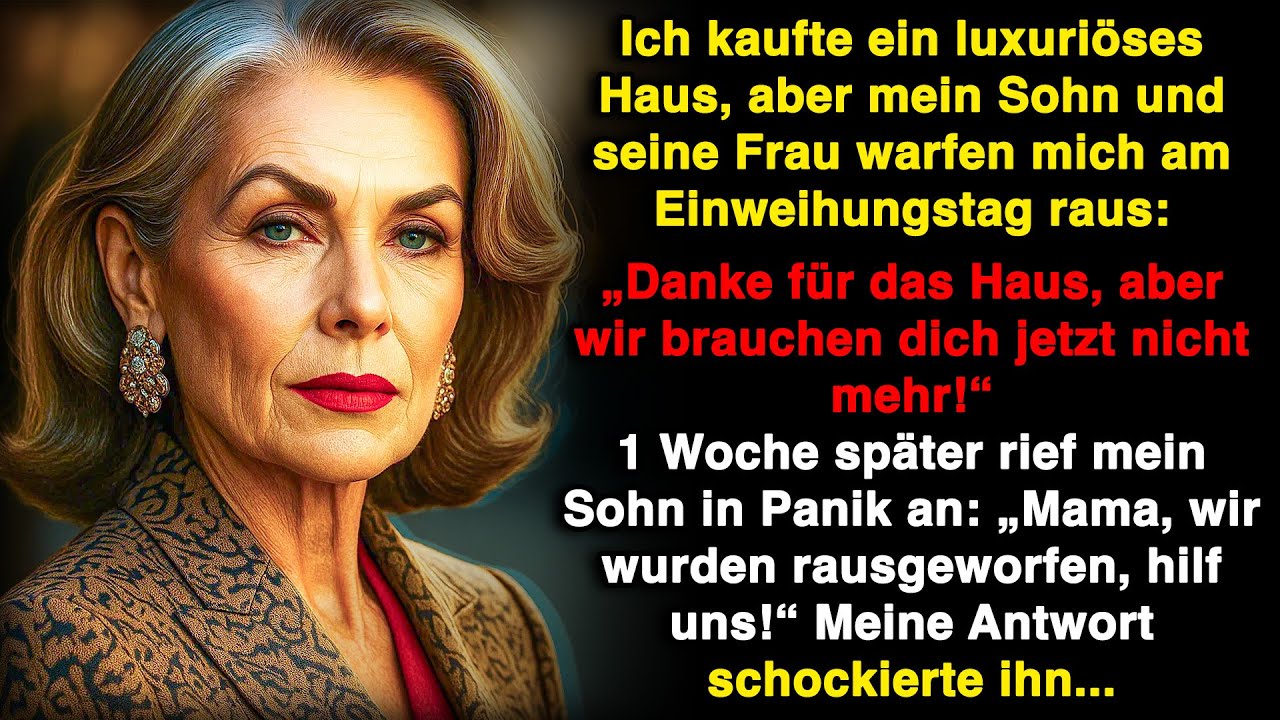 Ich kaufte ein Luxushaus, aber mein Sohn und seine Frau warfen mich am Einweihungstag raus!