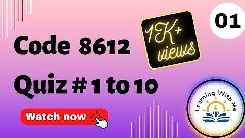 AIOU Quiz 8612😃 With Correct Answers Part 1 ||Solved quiz of 8612 || @mashaliqbalofficial06