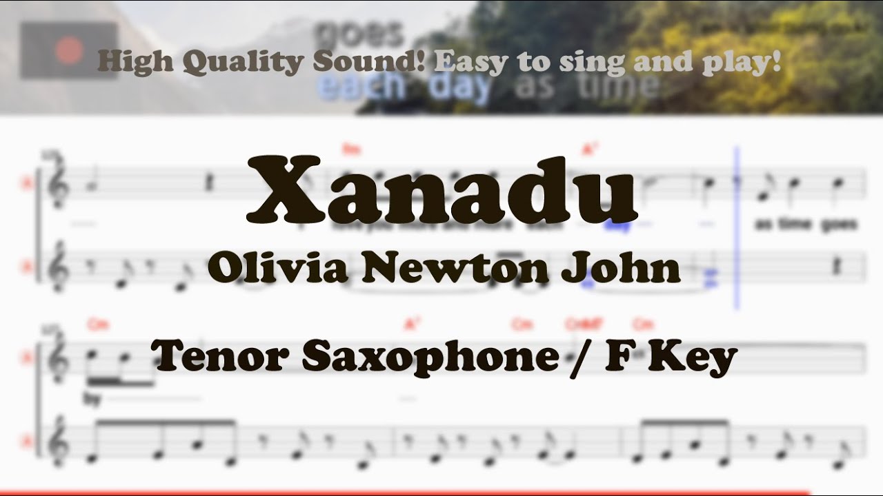 Xanadu Olivia Newton John (Tenor/Soprano Saxophone Sheet Music F Key