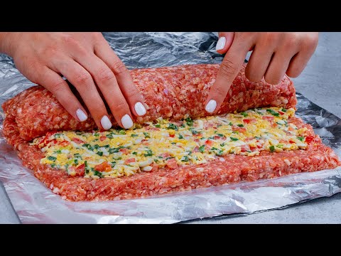 Video: Minced Meat Roll With Mushroom Filling