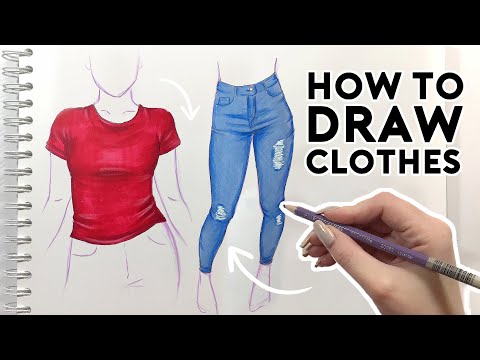 HOW TO DRAW CLOTHES  Sketching amp Coloring Tutorial