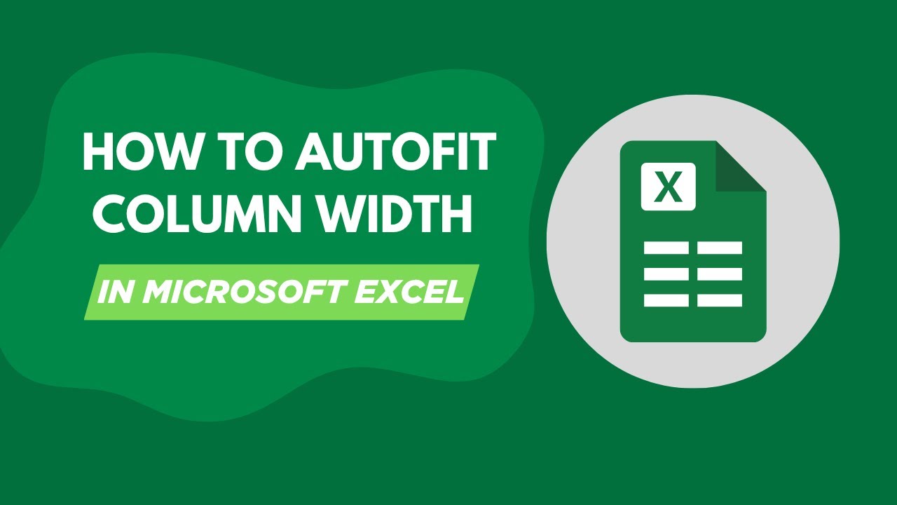How to Autofit Column Width in Microsoft Excel - YouTube