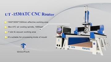 UT 1530 ATC EPS cnc router machine working on wood foam