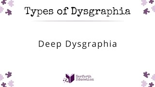 Deep Dysgraphia