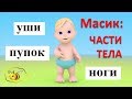 Учим части тела с Масиком. Масик: части тела. Развивающий мультфильм для детей