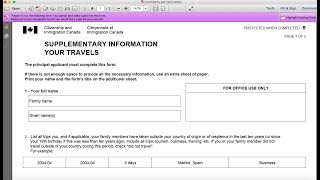 IMM 5562-Supplementary Information Your Travels by Proud Immigrant 44,984 views 5 years ago 4 minutes, 21 seconds