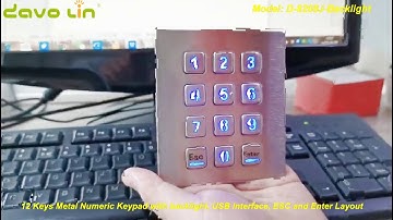 12 keys Metal Numeric Keypad with backlight ESC and Enter layout,use for Lockers, express cabinets