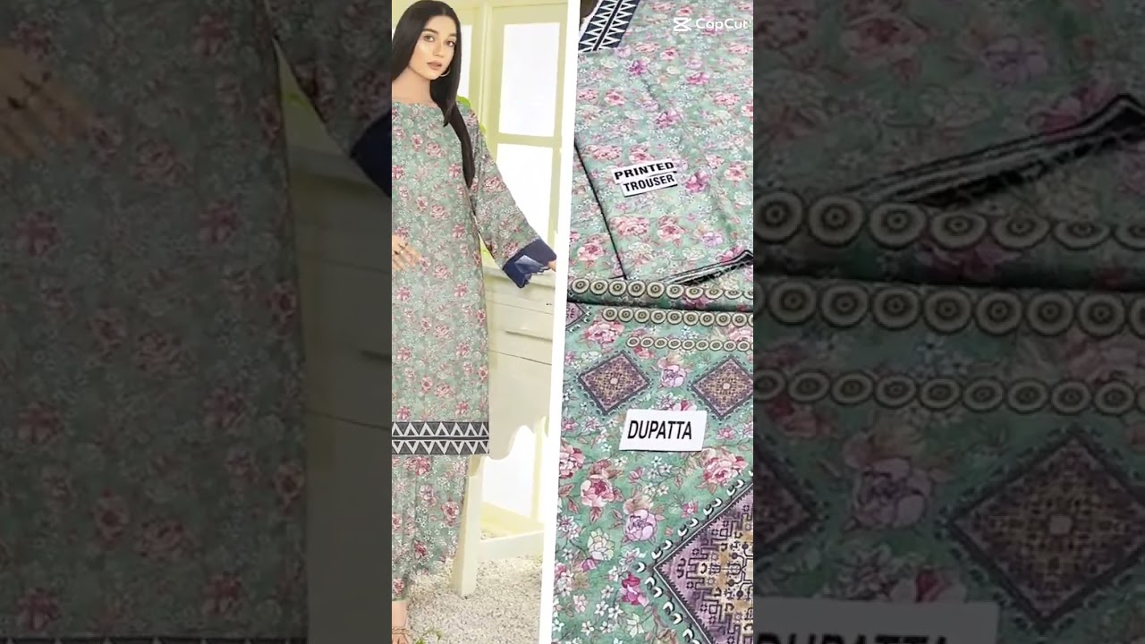 Order Now First Impression | 3pc Digital Printed karandi with dupatta & printed karandi trouser