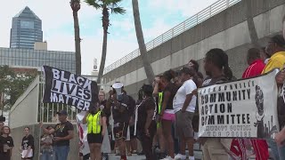 Protesters call for justice outside JSO headquarters after arrest video goes viral