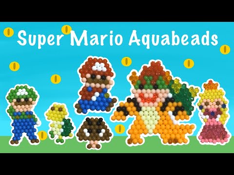 Super Mario Character Set Aquabeads - Mario, Luigi, Princess Peach, Bowser,  Goomba, Koopa Troopa 