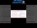 #10th Algebra #practice set 1.2#10th #maths