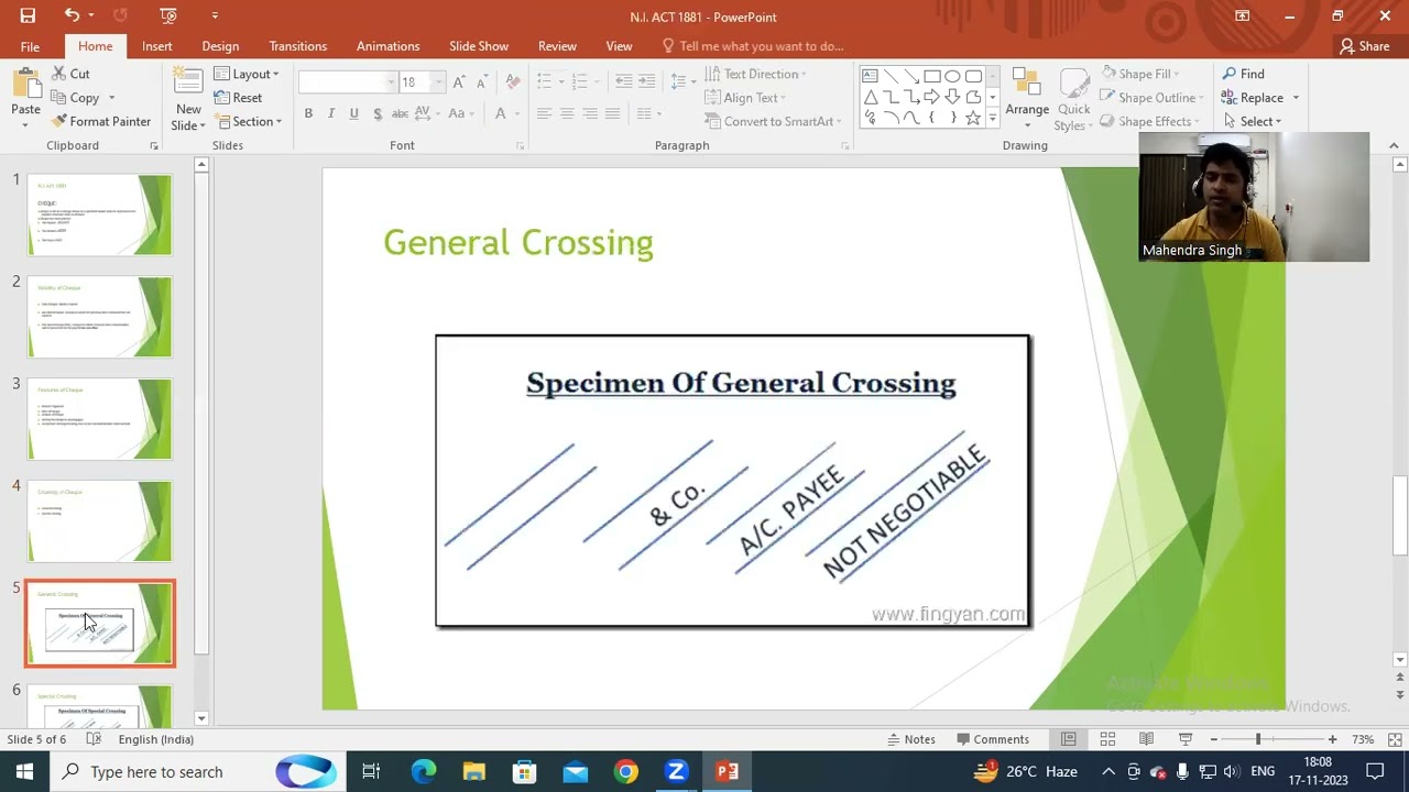 Features of Cheque & Crossing of Cheque 