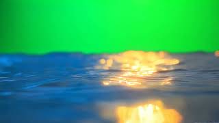Golden Sun and Ocean on a  Green Screen - Free 4K