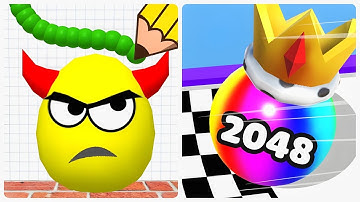 Draw To Smash VS Ball Merge 2048 - All Max Android Gameplay, IOS Game  