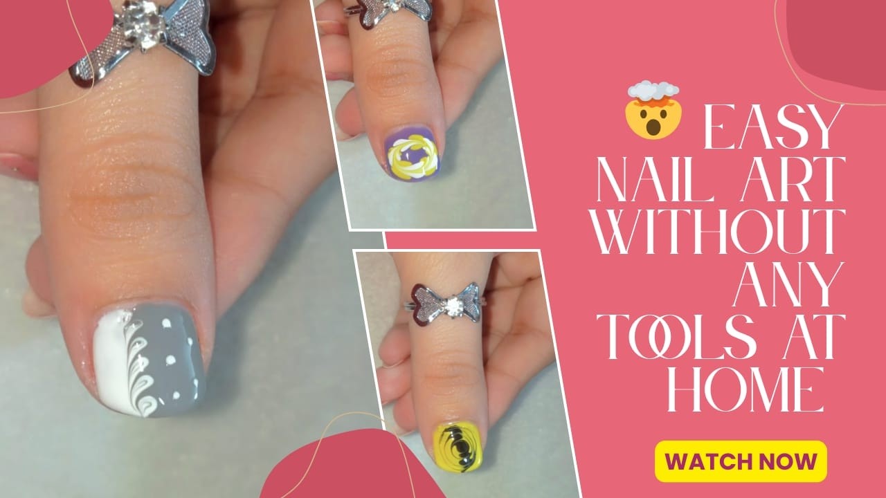 🔴 Trending Short Nails Nail Art design 💅🏻✨ | Without Any Tools At Home 🏡
