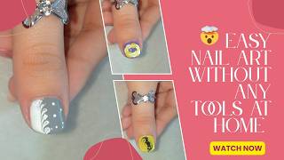 🔴 Trending Short Nails Nail Art design 💅🏻✨ | Without Any Tools At Home 🏡