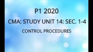 CMA: Unit 14: Sec 1-4 2020