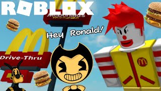 Bendy Fights Ronald Mcdonald In Roblox Batim Roblox
