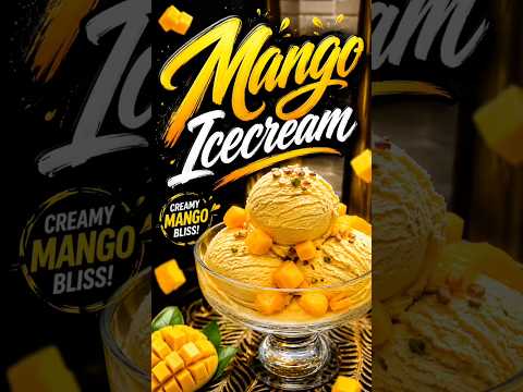 🥭 Creamiest Homemade Mango Ice Cream 🍨 | No Machine Needed🤤 #mangoicecream #icecreamrecipe