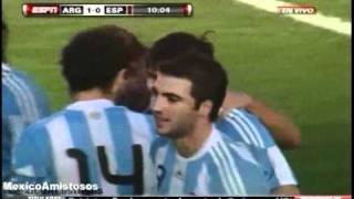 Gol Lionel Messi Argentina vs Spain 4-1 [07/09/10] AMISTOSO