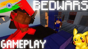 Playing solo bedwars on mobile📱| pojav launcher | pikanetwork