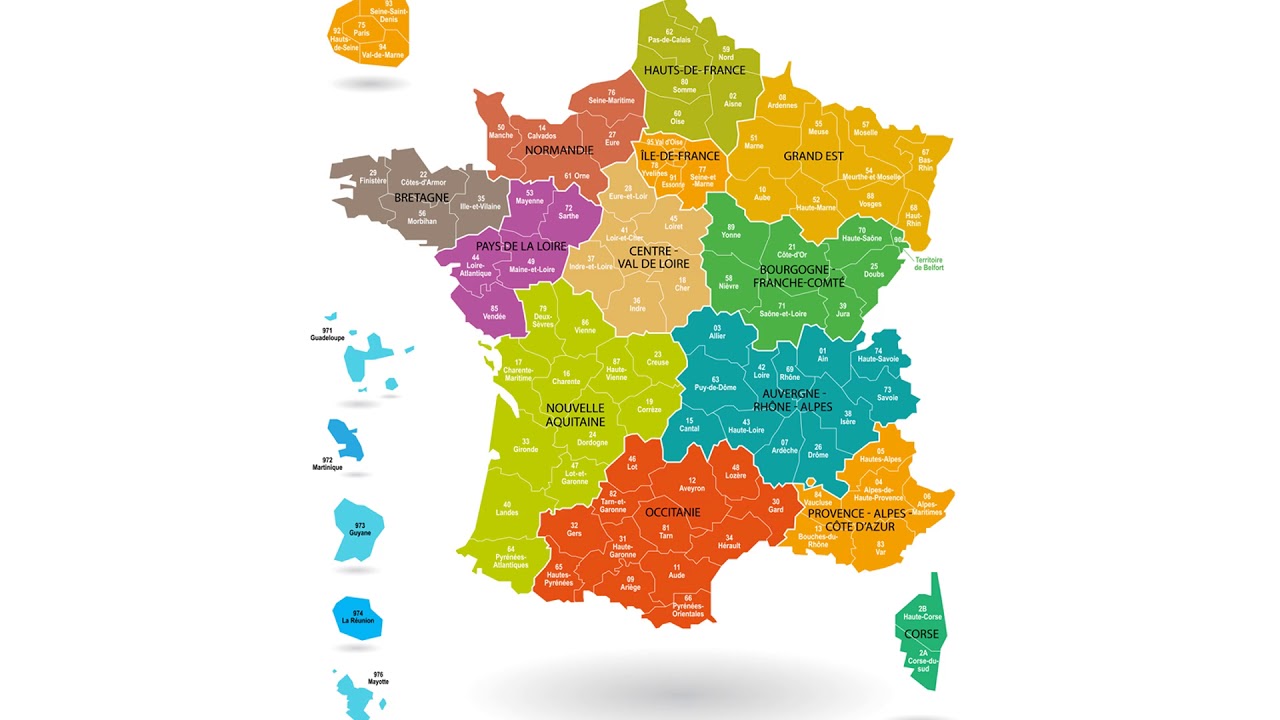 Region de france. Регионы Франции на карте. Тринадцать регионов Франции. Ouest France регион Франции. Карта регионов Франции 2022.