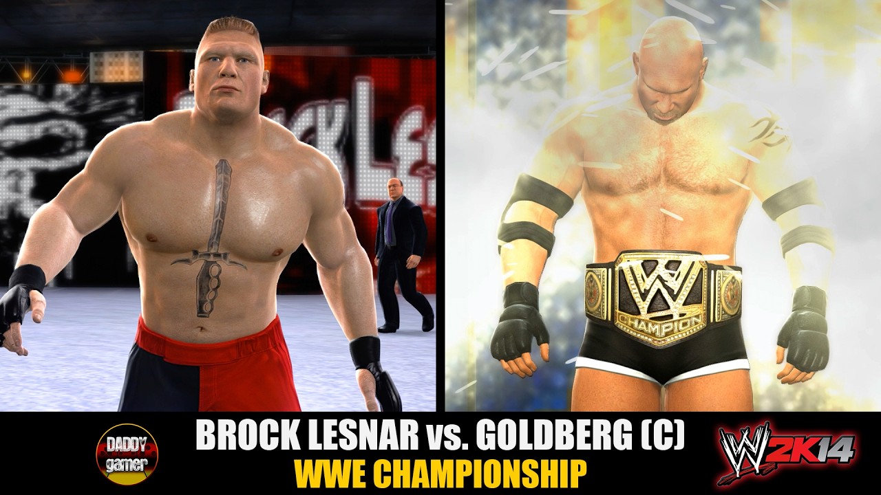 Brock Lesnar vs. Goldberg (C) WWE Championship Match | WWE 2K14 Gameplay