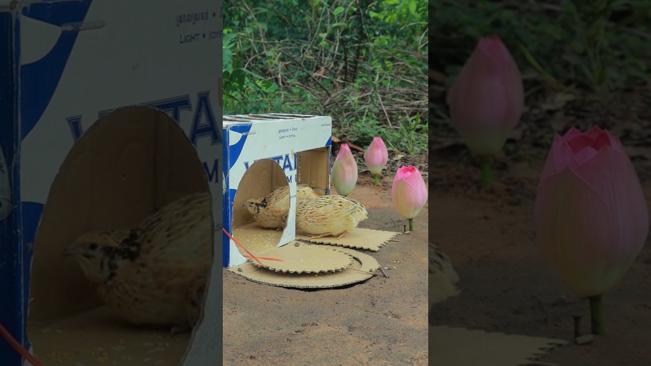 Really Genius Unique Quail Trap Idea Using Cardboard Box #Outdoors #survival #skills #camping