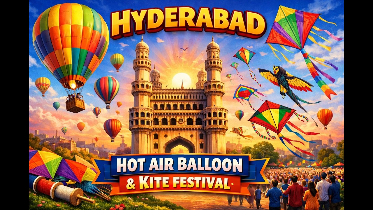 Hyderabad Hot Air Balloon & Kite Festival 2026 🎈🪁 | Full Event Highlights