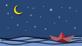 Animation Boat is sailing in the sea under the moonlight and stars, Goodnight and sweet dream screenshot 5