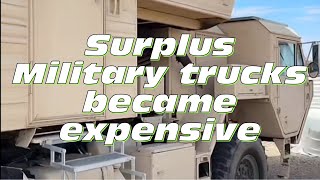 The cost to buy a used military truck