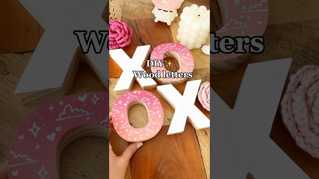 DIY Cloud painting on wood letters☁️💕✨