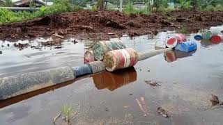 Push pull methode for swampy area #oil #gas #pipeline #roadto1millionbopd