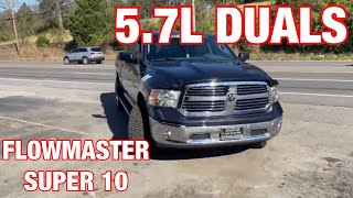 2016 Dodge Ram 5.7L HEMI DUAL EXHAUST w/ Flowmaster Super 10!!