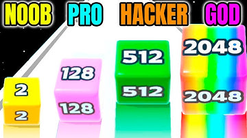 Jelly Tube Run 2048 - NOOB vs PRO vs HACKER vs GOD