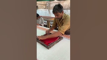 Setting up of red color for block printing #blockprinting