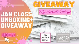 💟 UNBOXING HAUL MFT Stamps GIVEAWAY | January Class Info & New Stampin Up Stuff | My Favorite Things