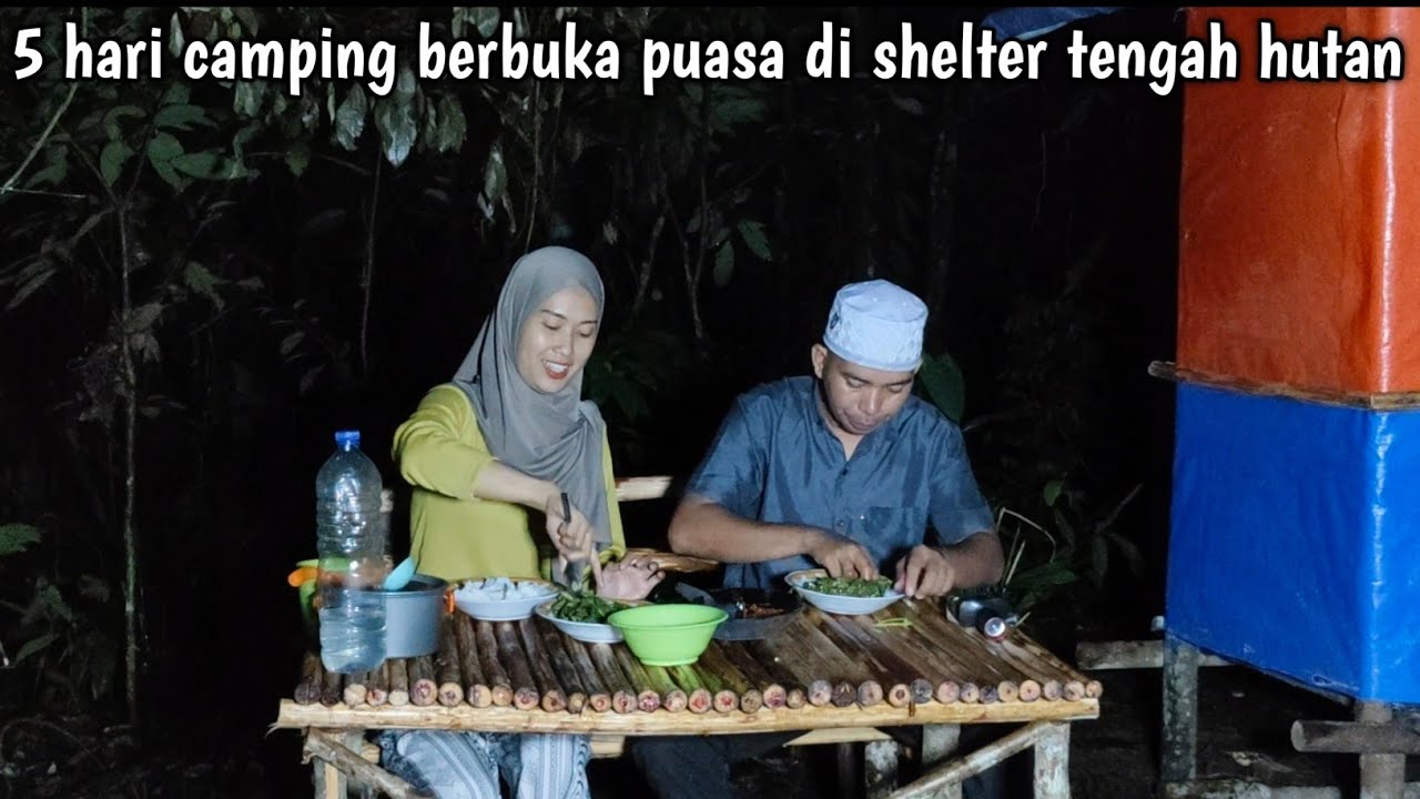 Кемпинг под проливным дождём || 5 дней кемпинга в лесном укрытии, разговение, изготовление красив...