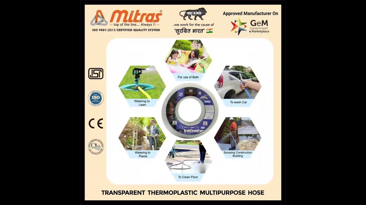 TRANSPARENT Reinforced Hose Pipe